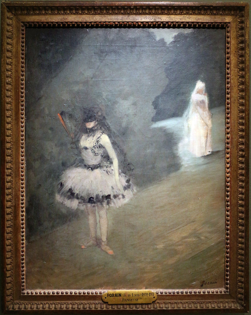 Jean-Louis Forain - Arka planda duruş sergileyen dansçı kadın