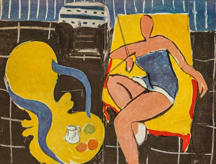 Dansçı, siyah zemin, rokoko koltuk - Henri Matisse