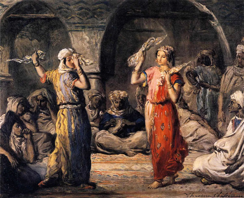 Constantine'daki Mağribi Dansçıları (Cezayir). Mendil ile dans. - Théodore Chassériau