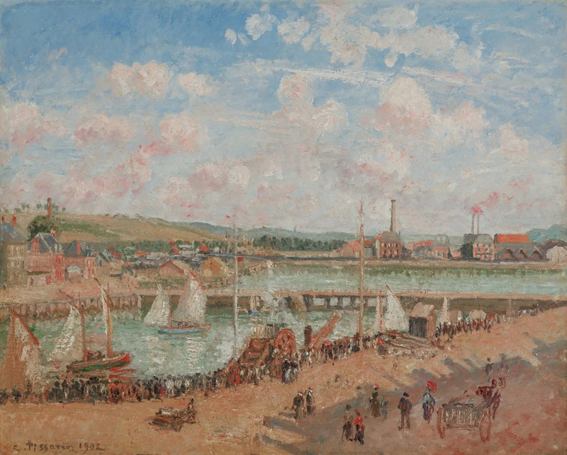 Balıkçı Botu, Dieppe, sabah, gri hava - Camille Pissarro