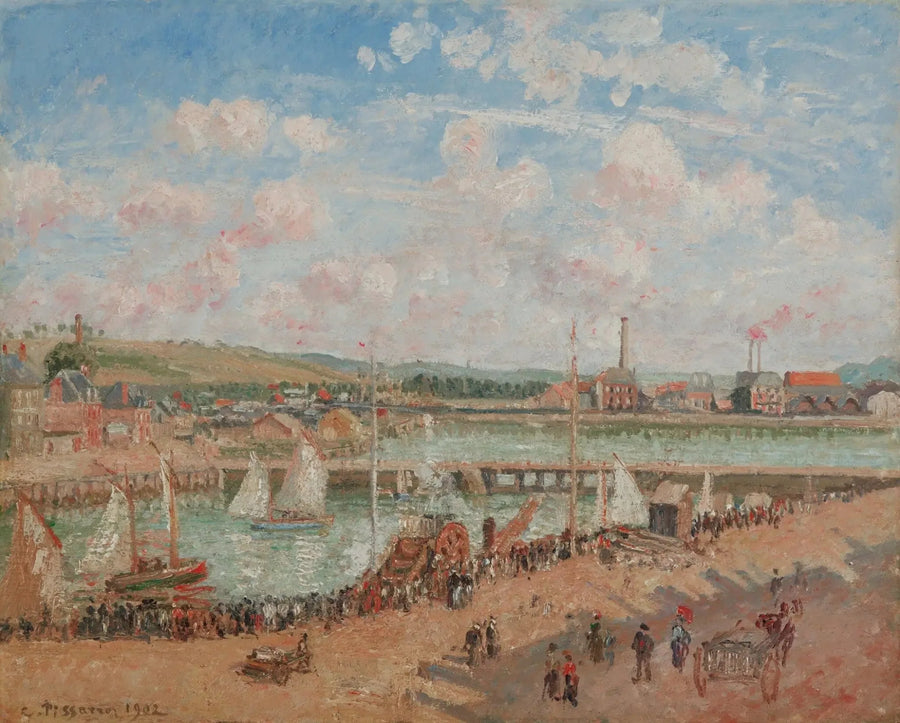 Balıkçı Botu, Dieppe, sabah, gri hava - Camille Pissarro