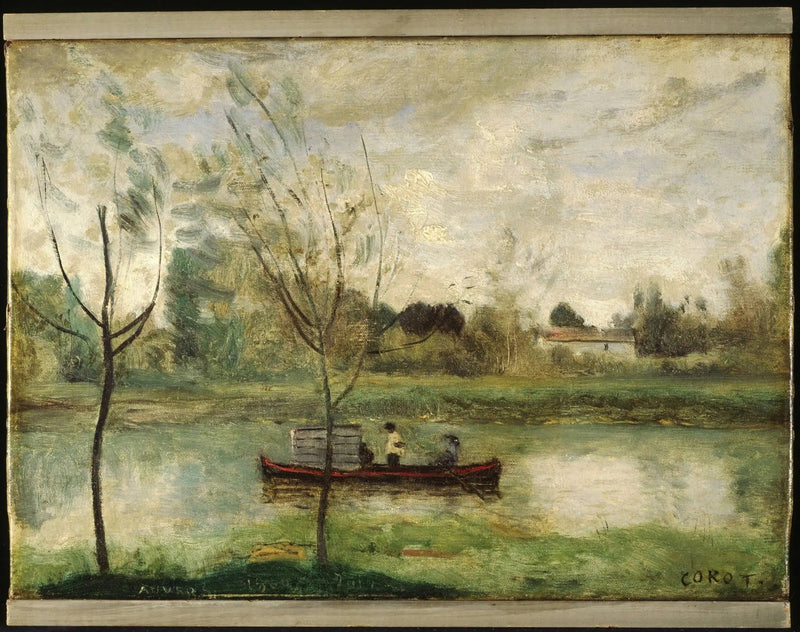 Daubigny, Auvers-sur-Oise yakınlarında « Botin » üzerinde çalışıyor - Jean-Baptiste Camille Corot