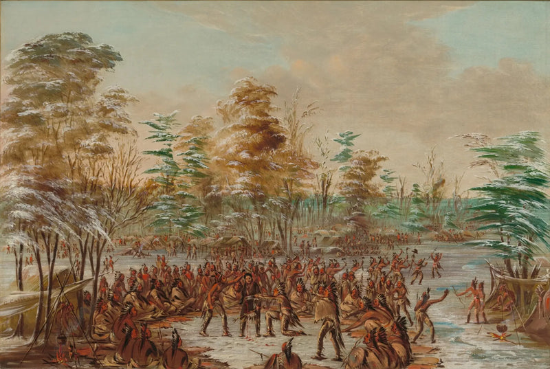 Tonty'nin iroquois köyünde barış talebi. 2 Ocak 1680 - George Catlin