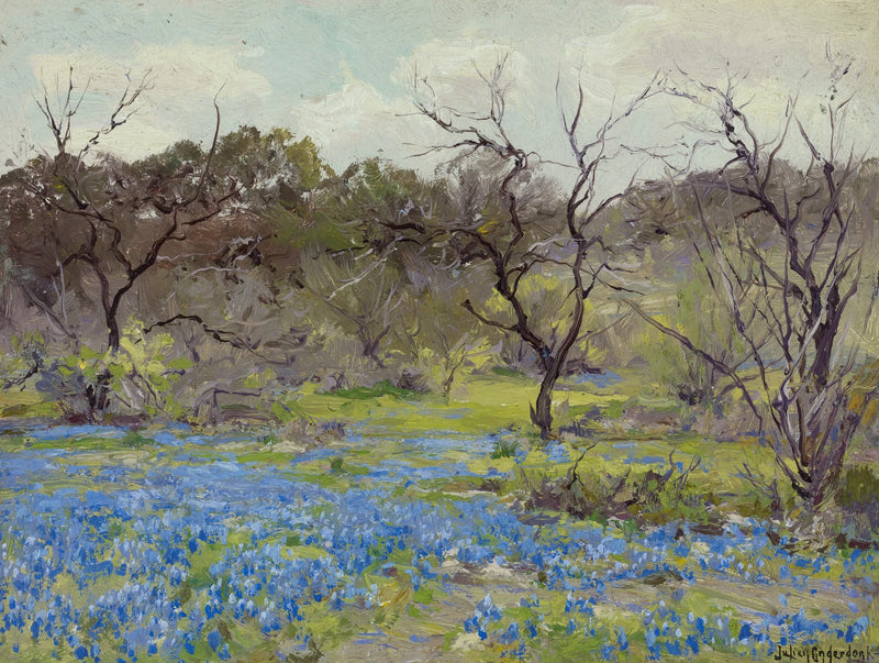 İlkbahar başlangıcı — Mavi lupinler ve mesquite ağaçları - Julian Onderdonk