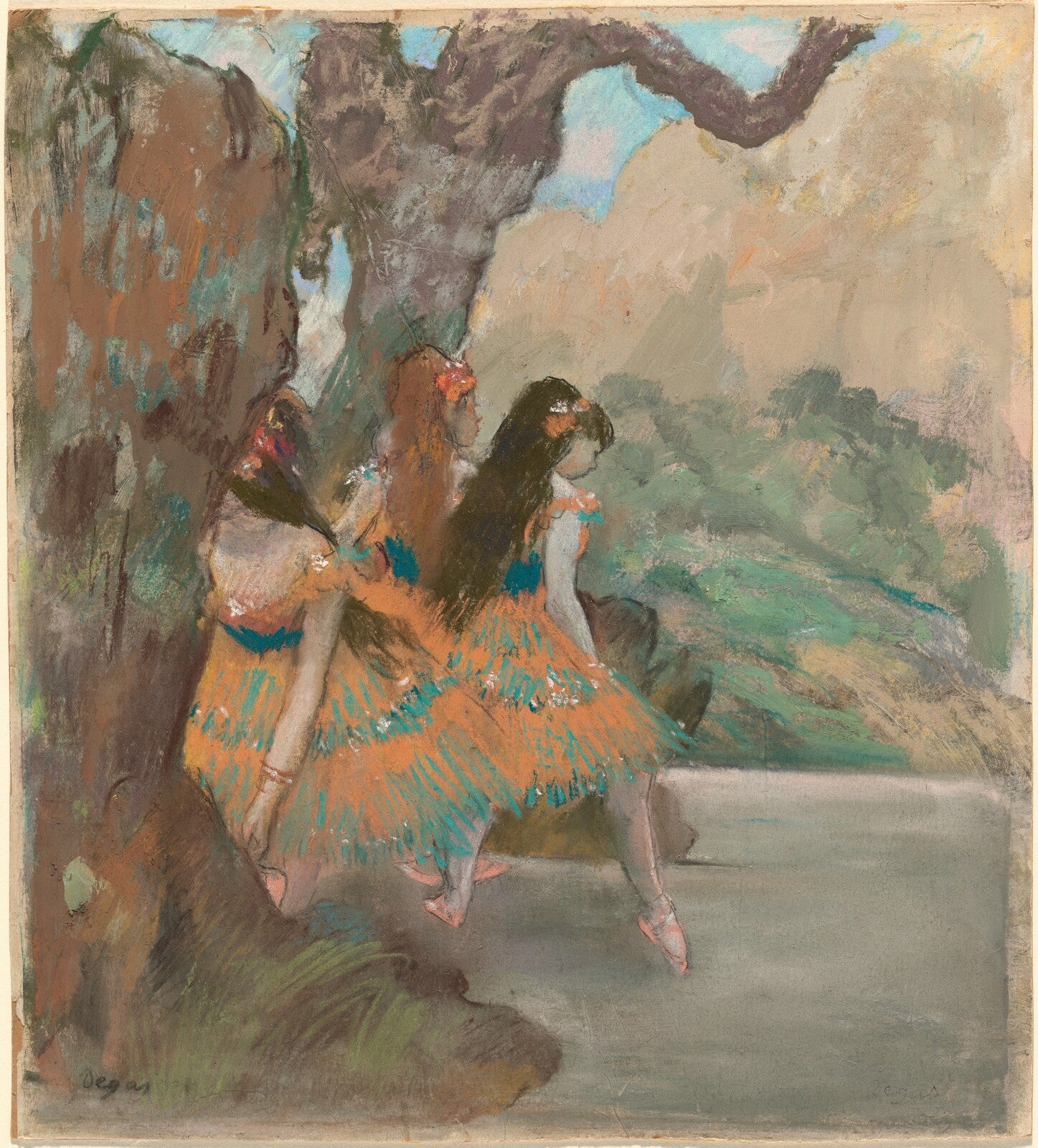 Ballet Dancers, Edgar Degas, c. 1877 — pastel, National Gallery of Art