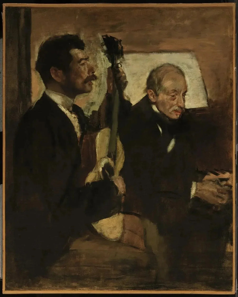 Degas'ın babası Lorenzo Pagans'ın gitar çalmasını dinliyor - Edgar Degas