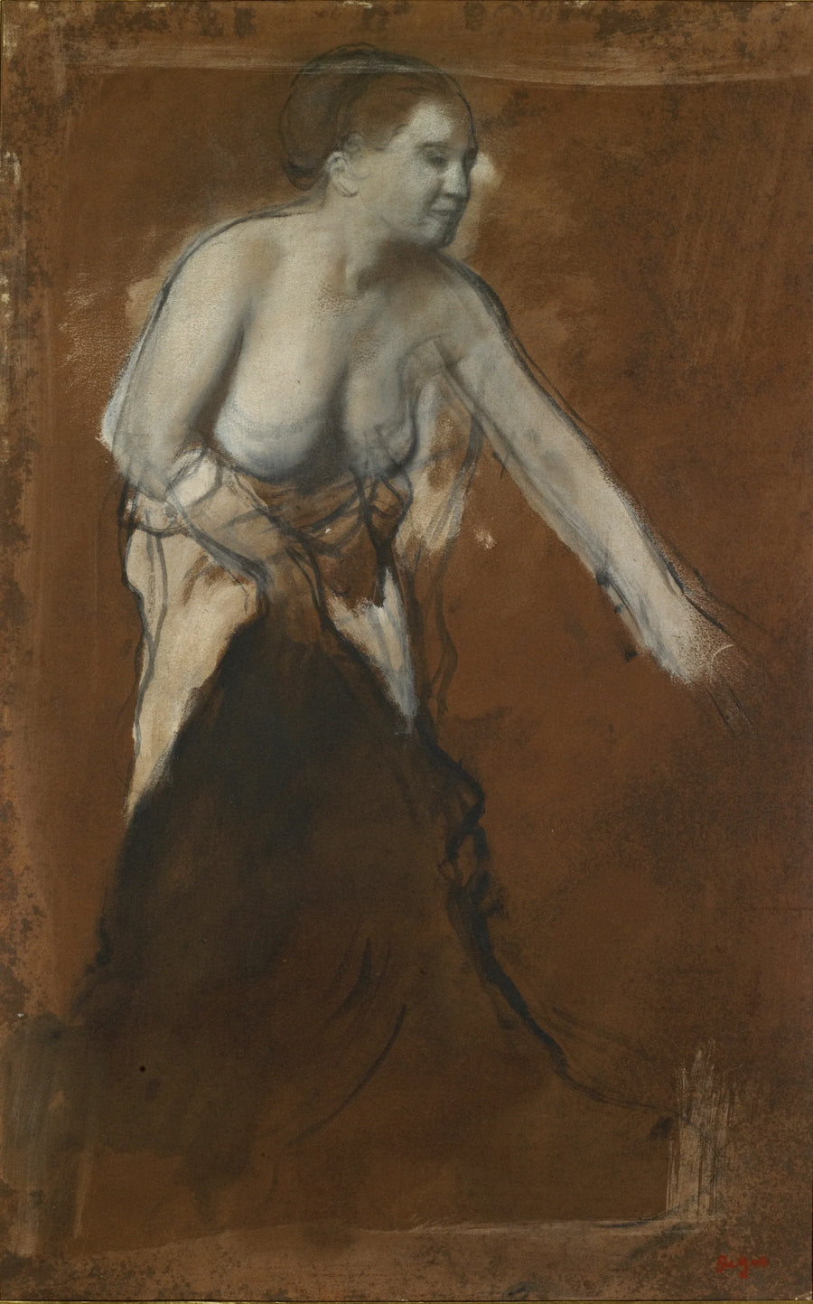 Yarım soyunmuş genç kadın - Edgar Degas