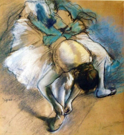Danseuse ajustant son chausson, vers 1887 – Degas