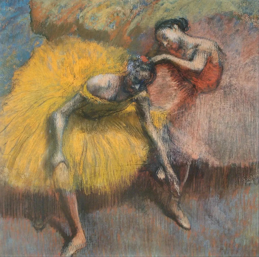 İki Dansçı - Sarı ve Pembe - Edgar Degas
