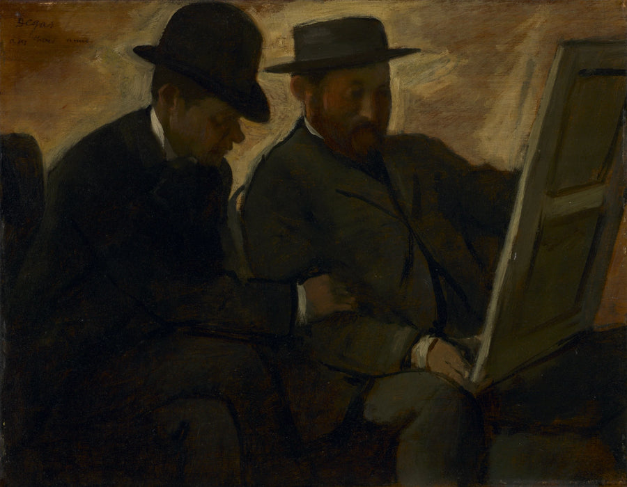 Paul Lafond ve Alphonse Cherfils bir tabloyu inceliyor - Edgar Degas