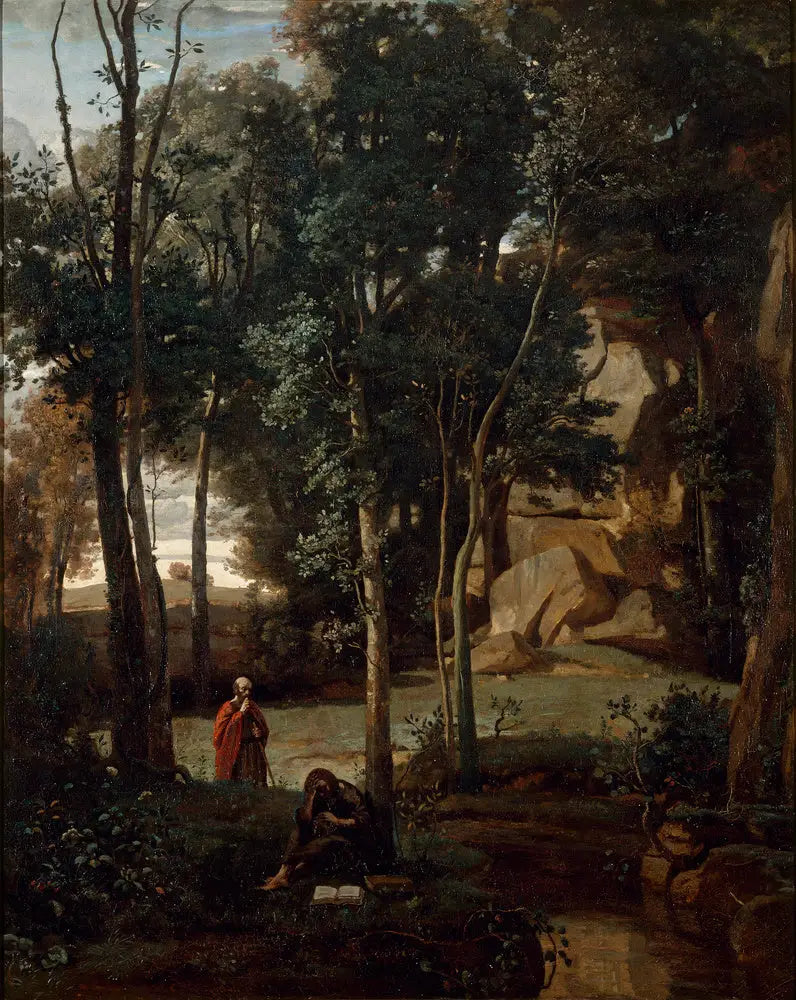 Démocrite ve Abdéritler, manzara - Jean-Baptiste Camille Corot