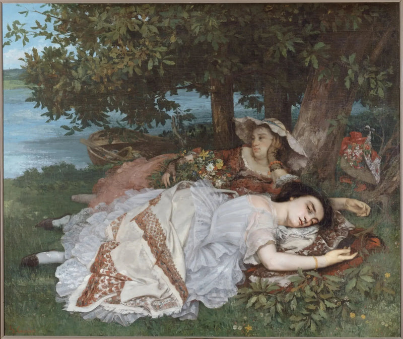 Seine kıyısındaki genç kızlar - Gustave Courbet