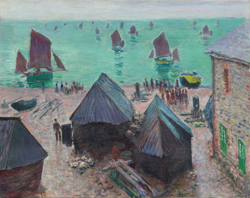 Teknelerin Kalkışı, Étretat W1025 - Claude Monet