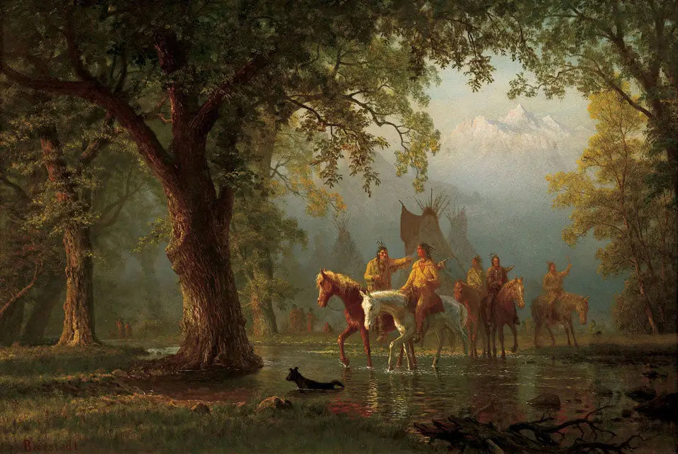 Départ d’un groupe de guerre indien - Albert Bierstadt - Alpha Reproduction