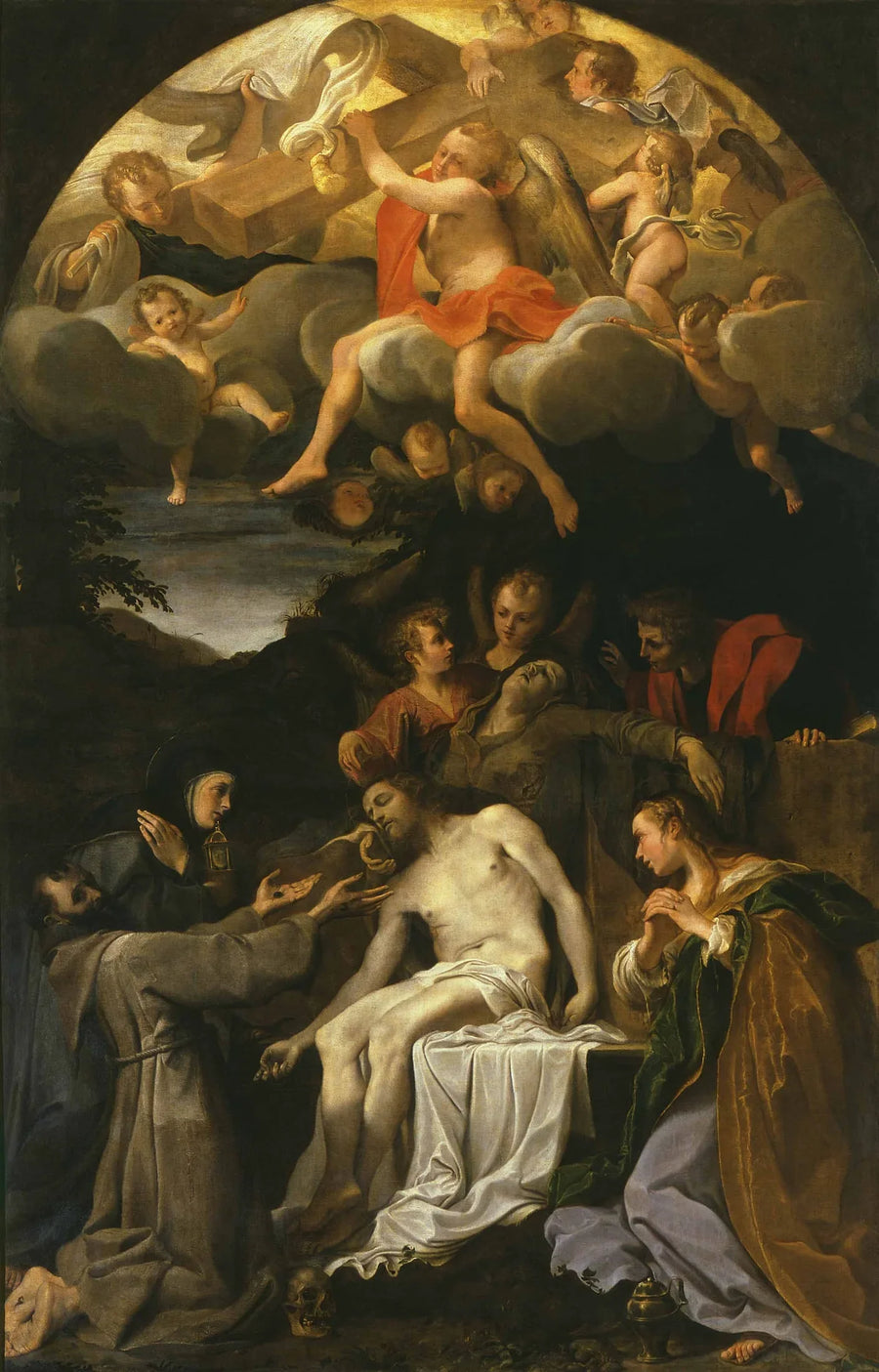 İsa ve Azizler Virgin Marye, Azizler Klara, Fransız, Meryem ve Jean ile birlikte Anibale Carracci
