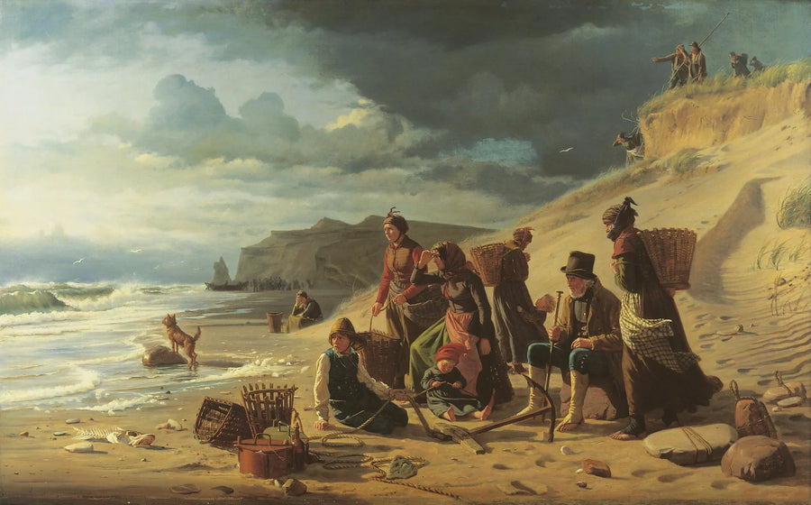 Bir fırtına yaklaşırken balıkçı aileleri dönüşlerini bekliyor. Jutland'ın batı kıyısından. - Carl Heinrich Bloch