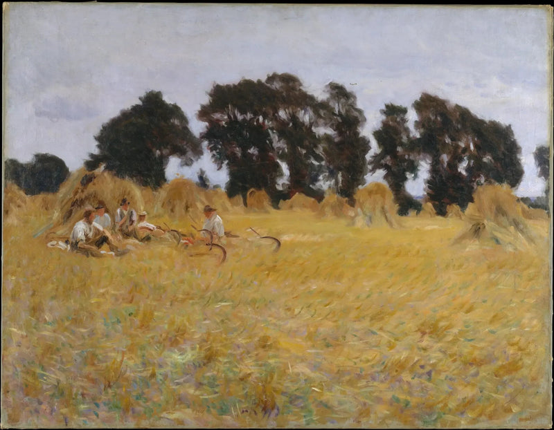 Bir buğday tarlasında dinlenen hasatçılar - John Singer Sargent