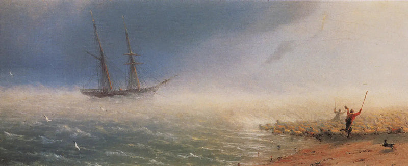 Fırtına tarafından denizde sürüklenen koyunlar. - Ivan Aïvazovski