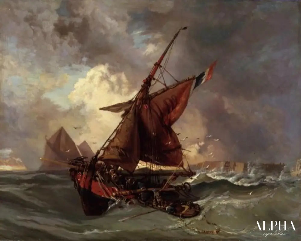 Des navires en pleine tempête - Eugène Delacroix - Reproductions de tableaux et peintures haut de gamme