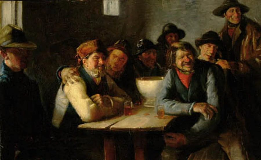 Punch havuzunun etrafındaki balıkçılar - Michael Peter Ancher