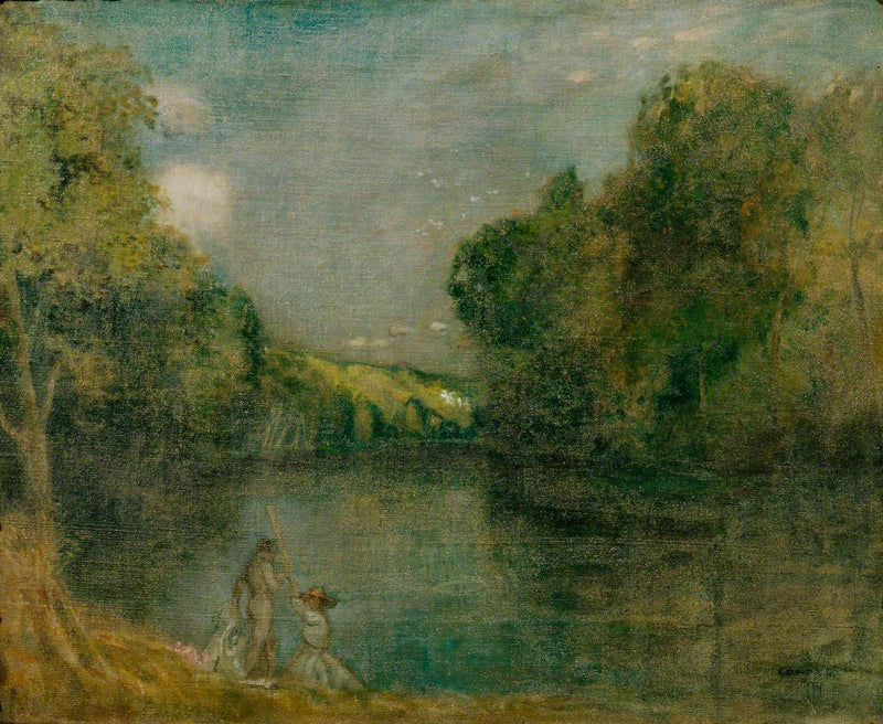 Bir göl kenarında karakterler - Charles Conder
