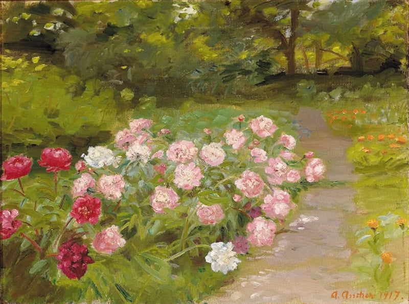 Bahçedeki şakayıklar. - Anna Ancher