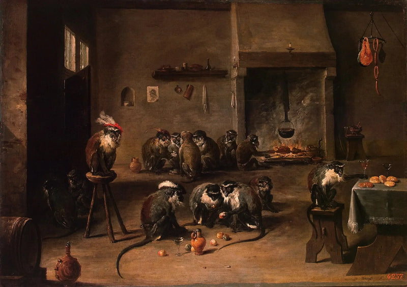 Mutfakta Maymunlar - David Teniers le Jeune