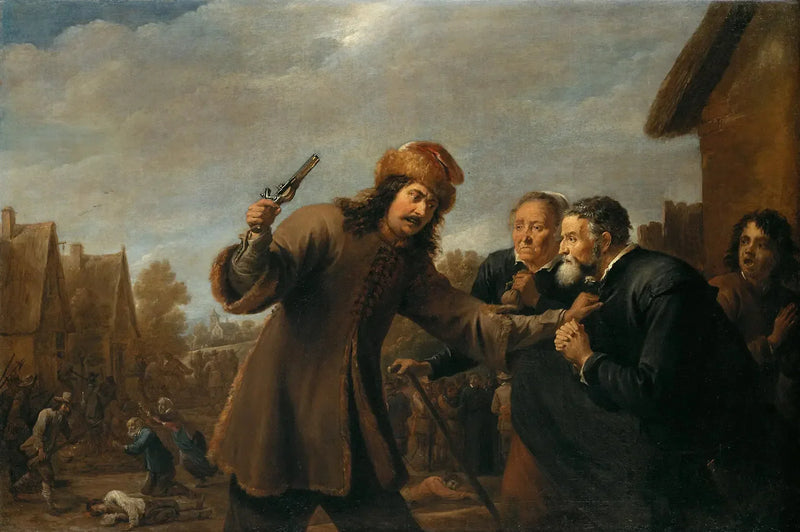 Askerler bir köyü saldırıyor - David Teniers le Jeune