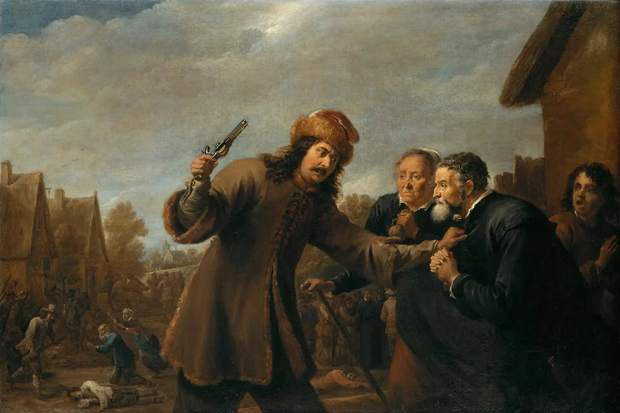 Askerler bir köyü saldırıyor - David Teniers le Jeune