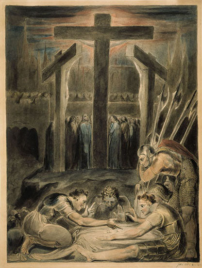 Askerler İsa'nın kıyafetlerini kura çekiyor - William Blake