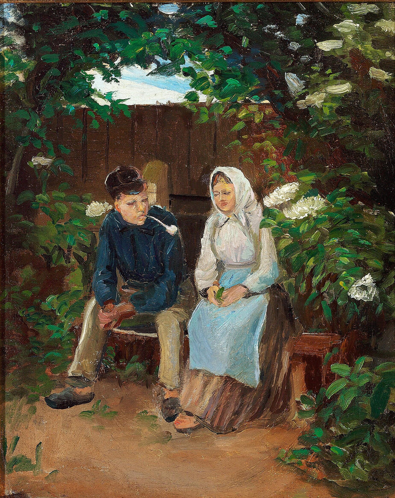 İki aşık bankta. - Michael Peter Ancher