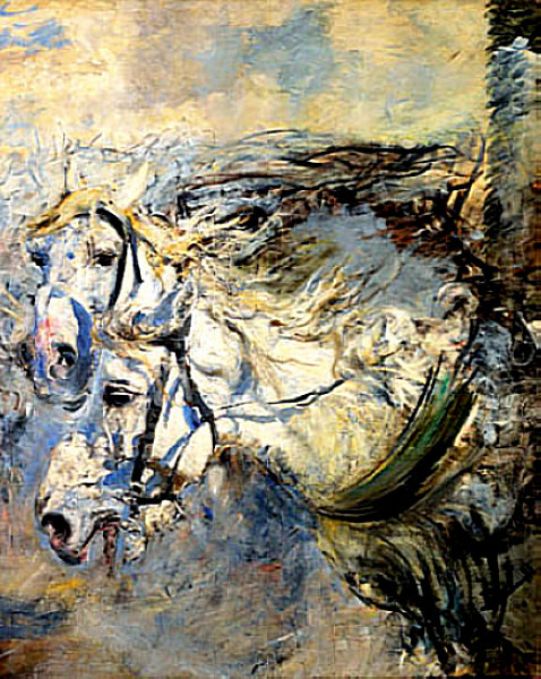 Deux chevaux blancs - Giovanni Boldini