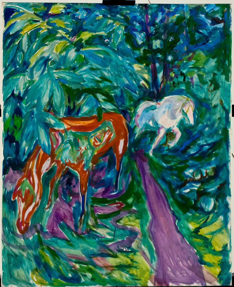Ormanda İki At - Edvard Munch