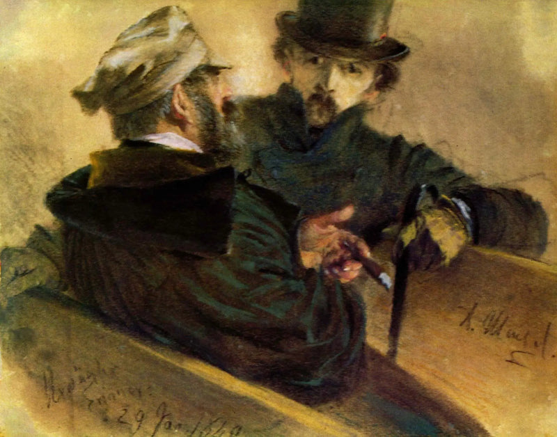 İki seçmen tartışıyor - Adolph von Menzel