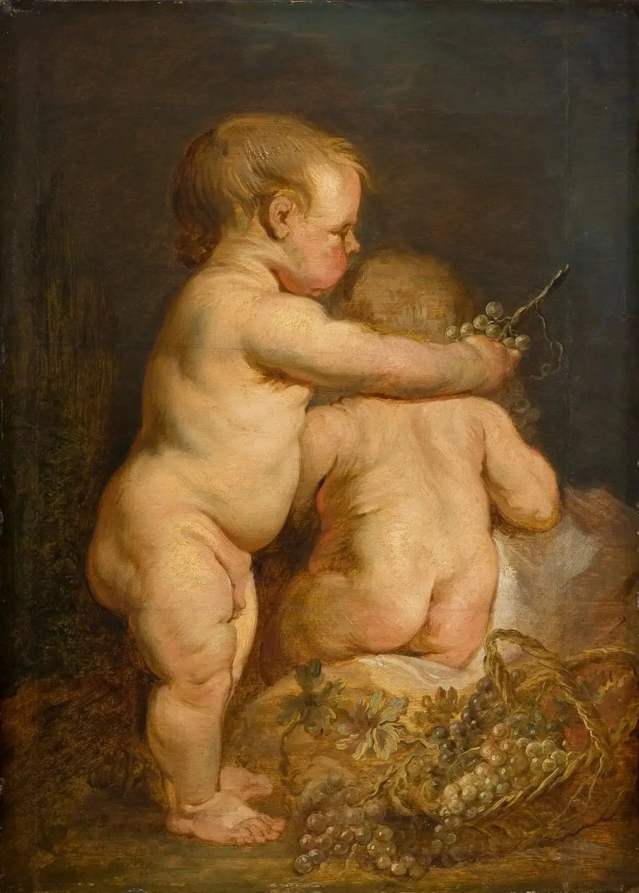 İki çıplak çocuk ve üzümler - Antoine van Dyck