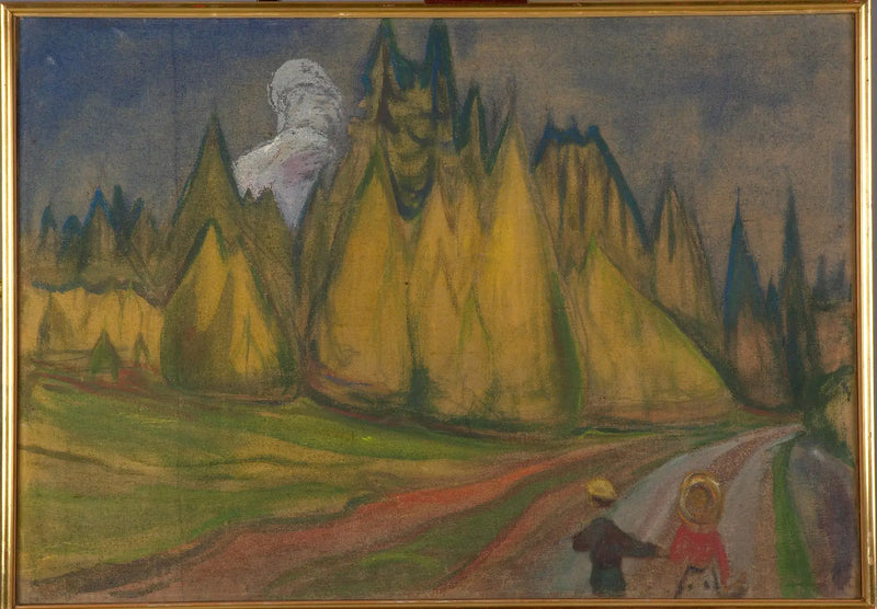 Büyülü Orman Yolu'nda İki Çocuk - Edvard Munch