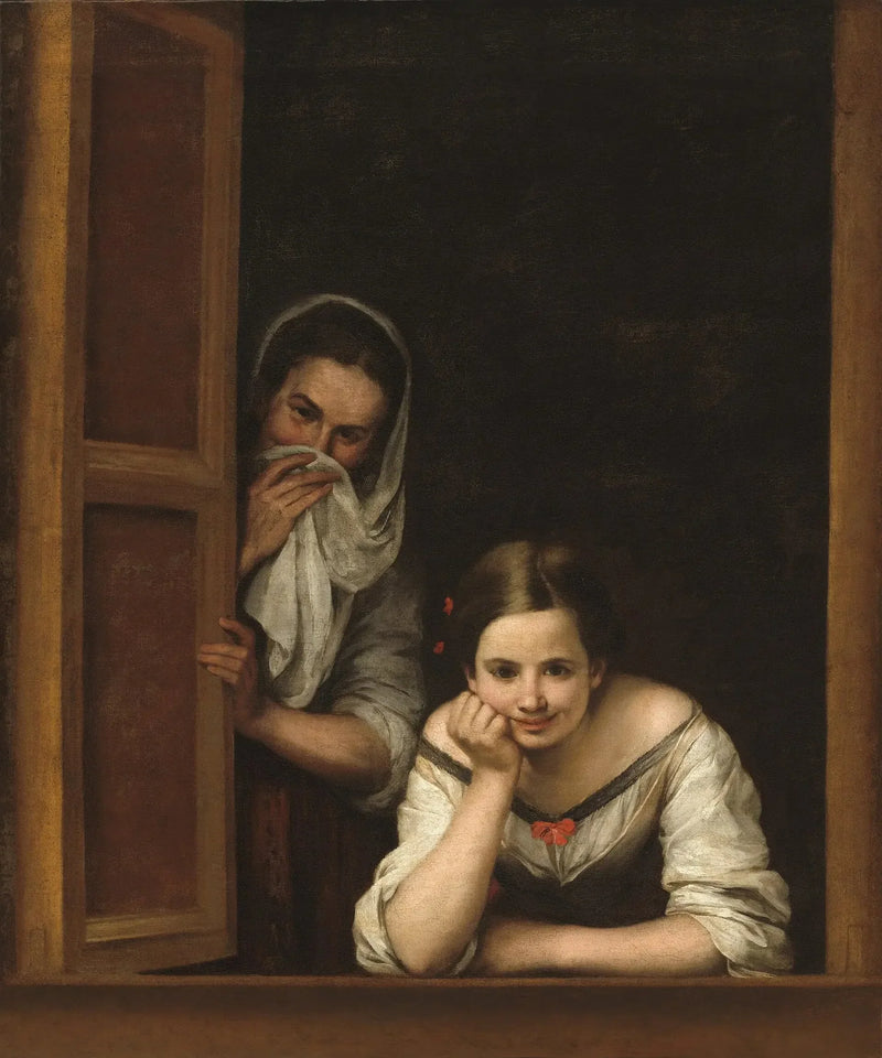 İki kadın pencere önünde - Bartolomé Esteban Murillo
