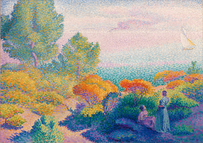 İki kadın deniz kıyısında, Akdeniz - Henri-Edmond Cross