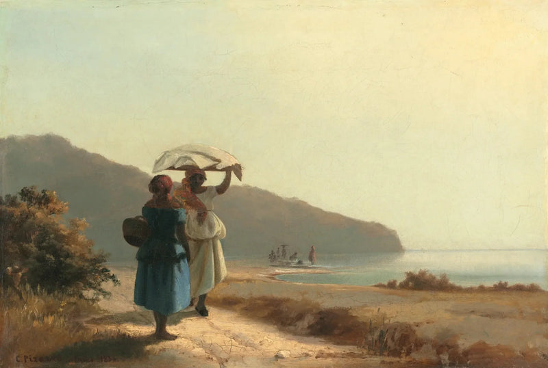Denizde sohbet eden İki Kadın, Saint-Thomas - Camille Pissarro