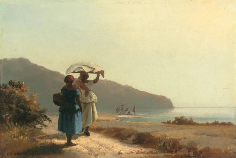 Denizde sohbet eden İki Kadın, Saint-Thomas - Camille Pissarro