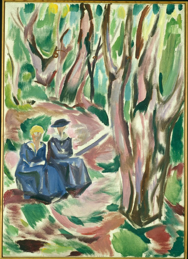 Ekely Ormanında İki Kadın - Edvard Munch