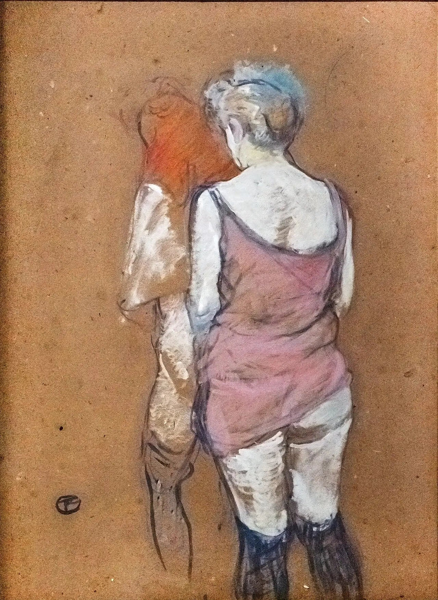 İki yarı çıplak kadın arkadan. Moulins Caddesi Evi - Henri de Toulouse-Lautrec