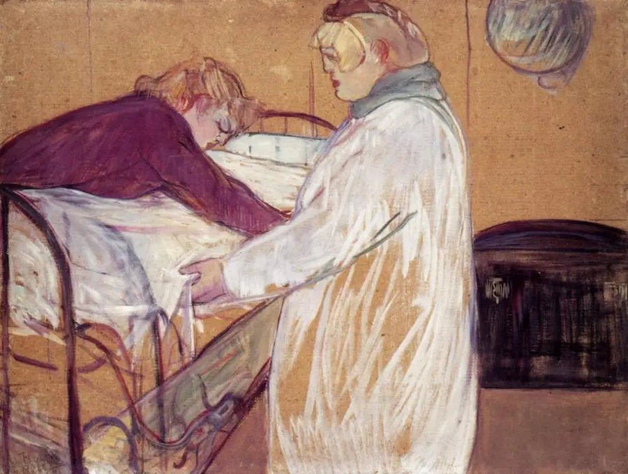 İki kadın yatak yapıyor - Henri de Toulouse-Lautrec
