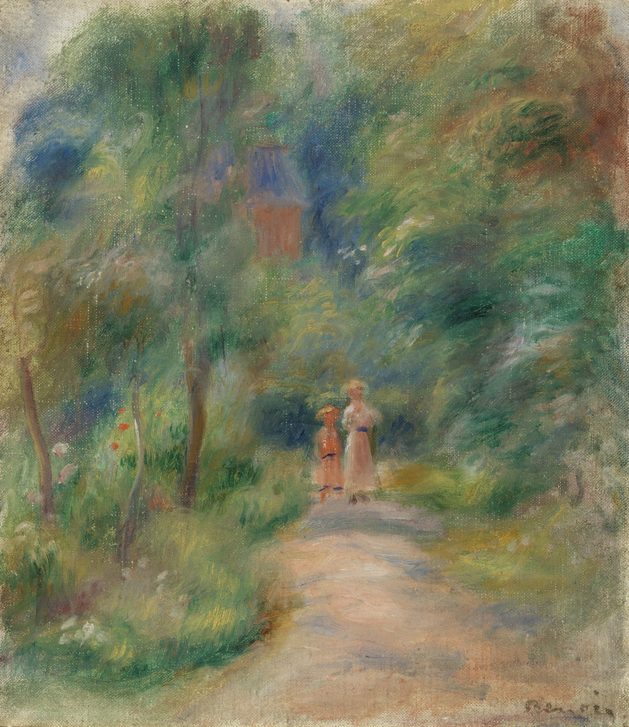 İki figür bir patikada - Pierre-Auguste Renoir