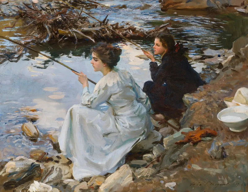 İki Kız Balık Tutuyor - John Singer Sargent
