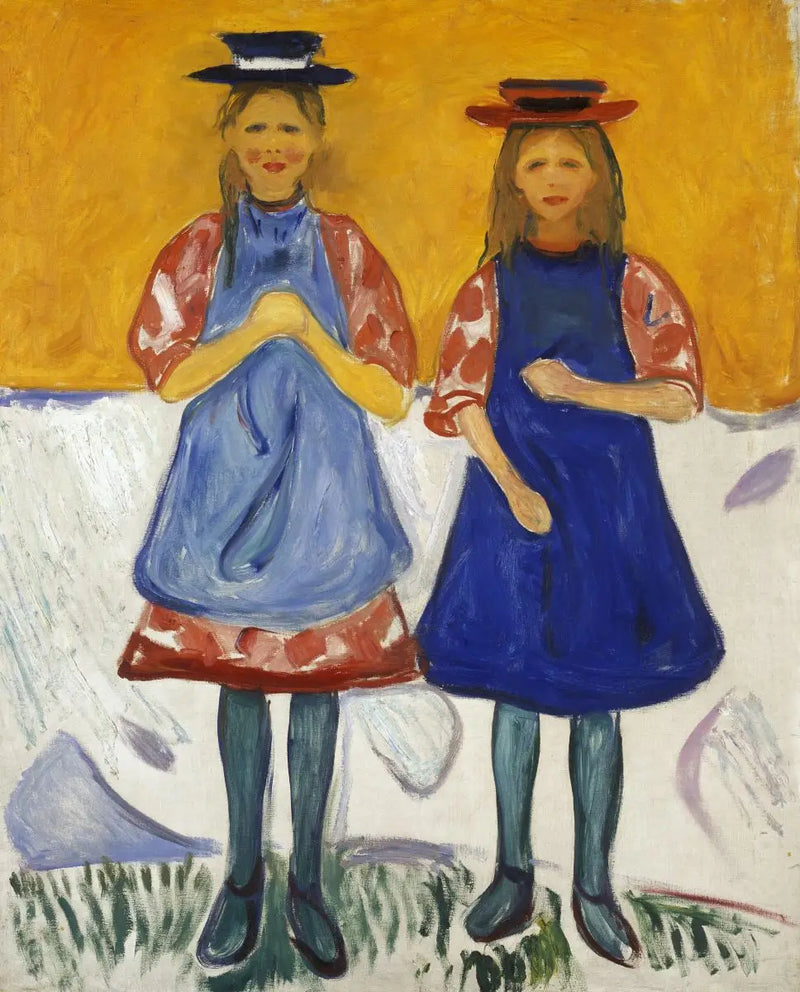 Mavi önlüklü İki Kız - Edvard Munch