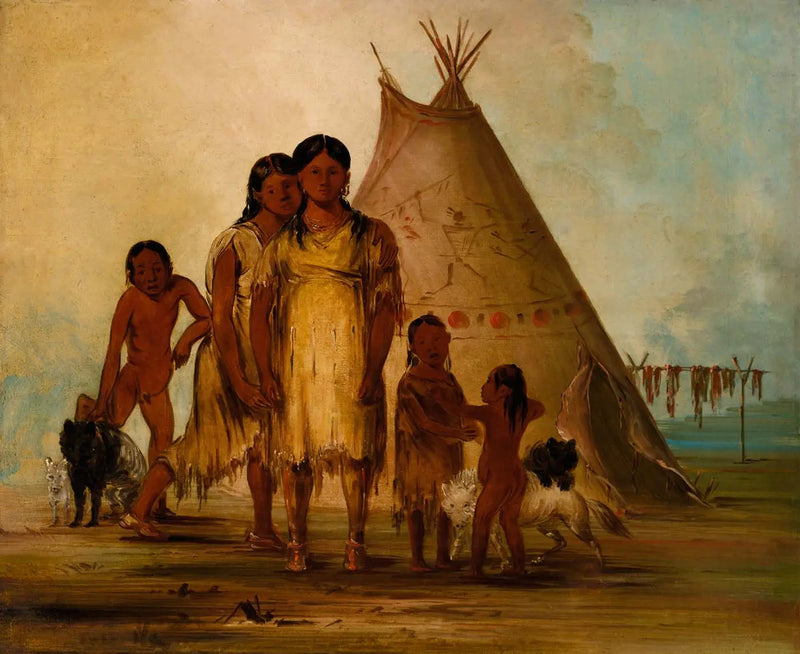 İki Komanche Kızı - George Catlin