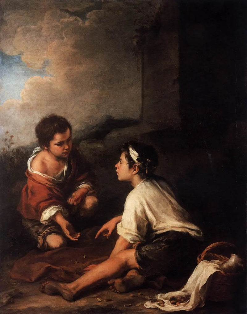 İki çocuk zar atarken - Bartolomé Esteban Murillo