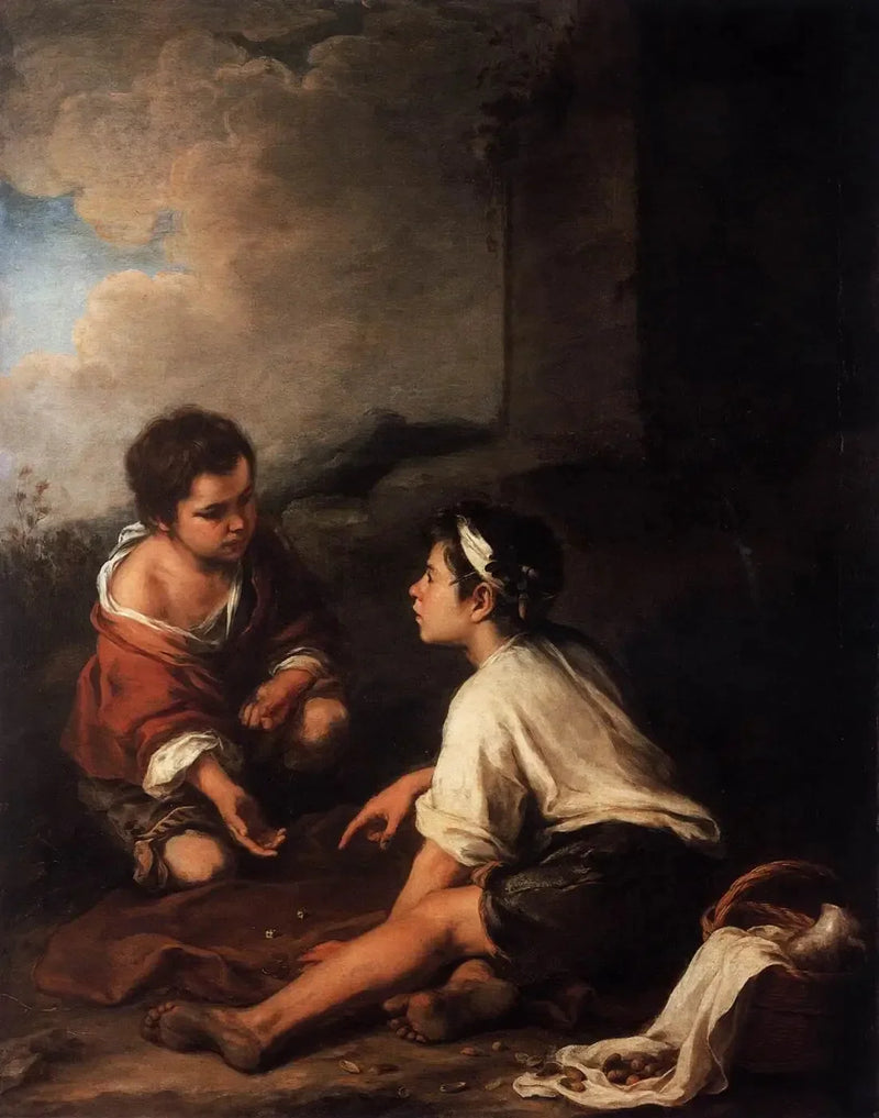 İki çocuk zar atarken - Bartolomé Esteban Murillo