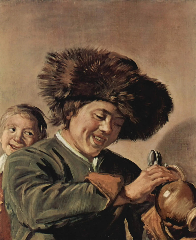 İki çocuk bira içerek gülen - Frans Hals